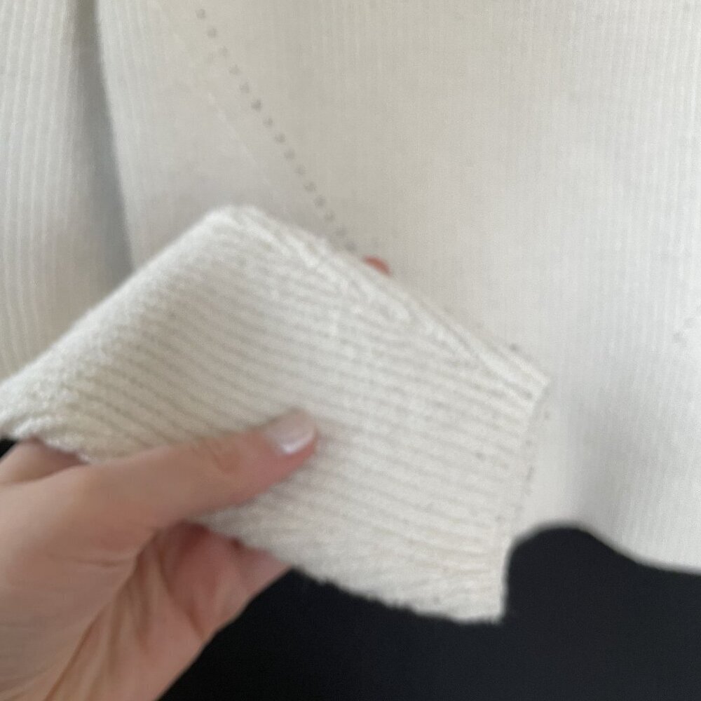 Banana Republic white women's size XS knit crewneck sweater cotton comfortable - Picture 4 of 7